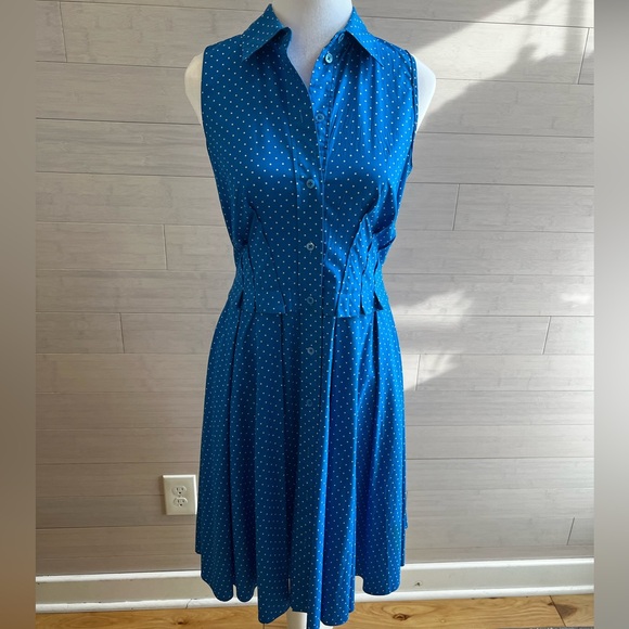 Michael Kors Collection Blue Polka dot cotton dress - Picture 2 of 10